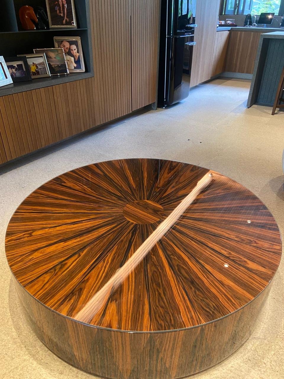 Mesa redonda de vidro